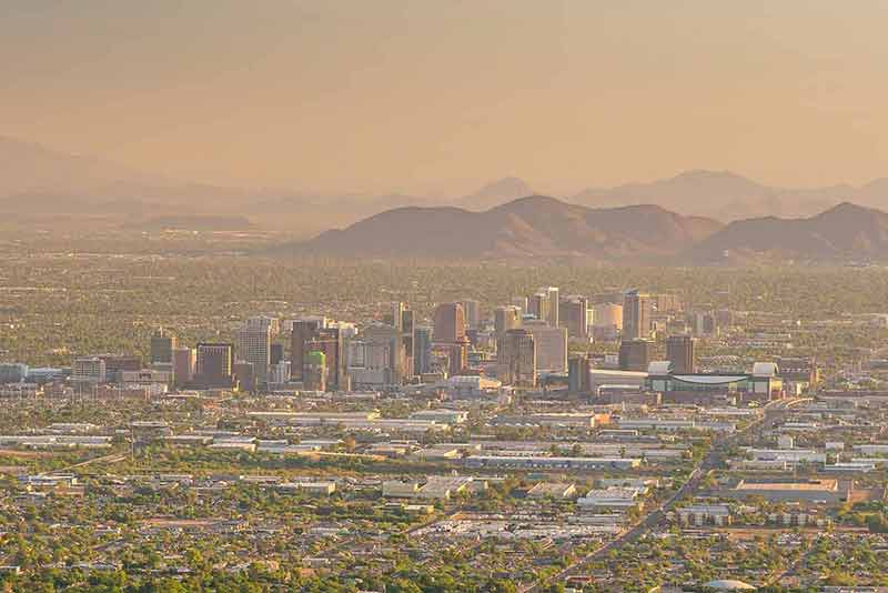 Aerial View Of Downtown Phoenix Arizona