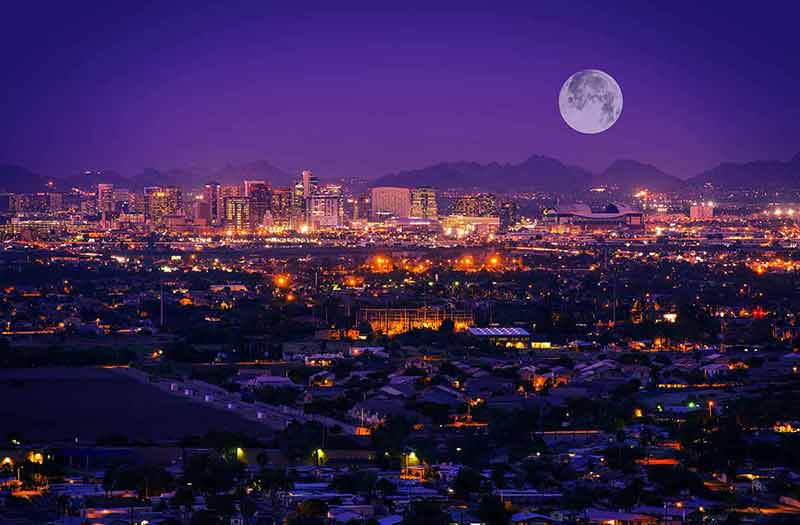 things to do in phoenix at night full moon over Phoenix