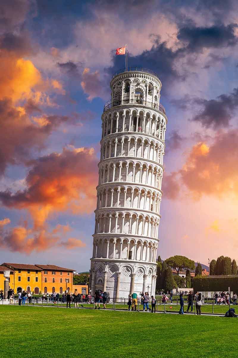 Leaning Tower Of Pisa In A Sunny Day In Pisa, Italy