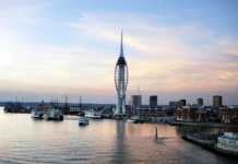 things to do in portsmouth skyline with Emirates tower dominating the skyline