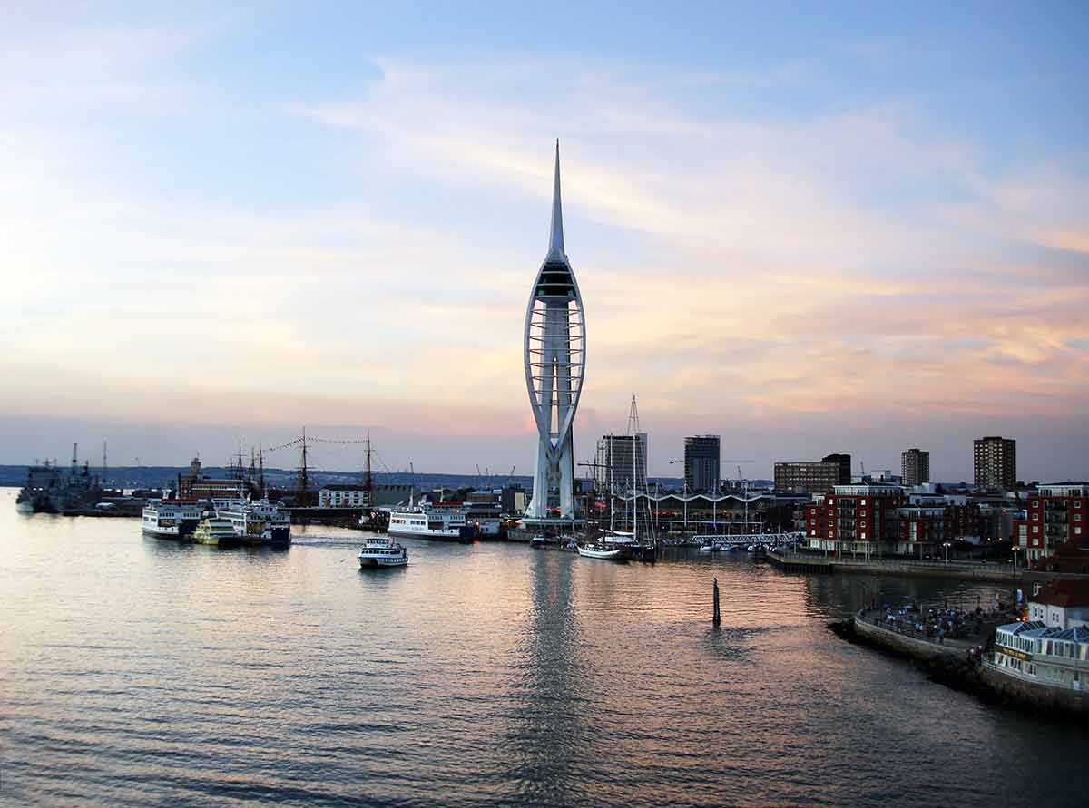 things to do in portsmouth skyline with Emirates tower dominating the skyline