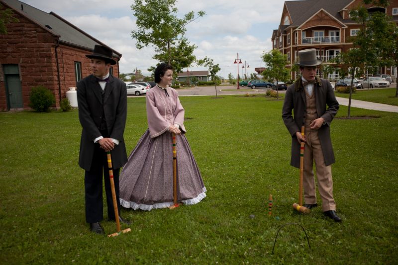 Actors dressed up in historic costumes in Charlottetown