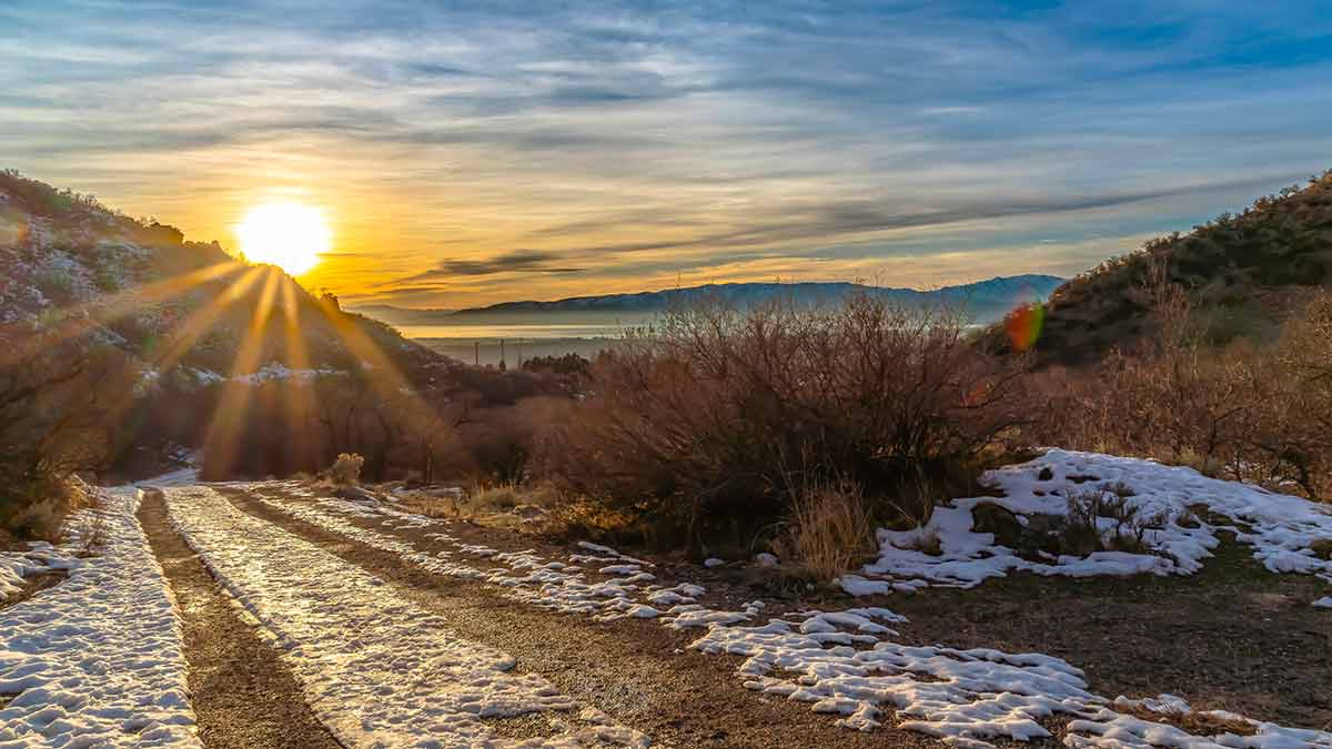 things to do in provo utah icy road at sunset