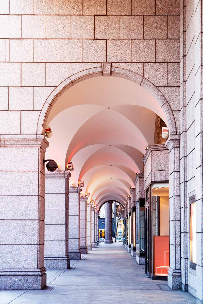 The Arched Walkway At Shopping Mall In Sapporo