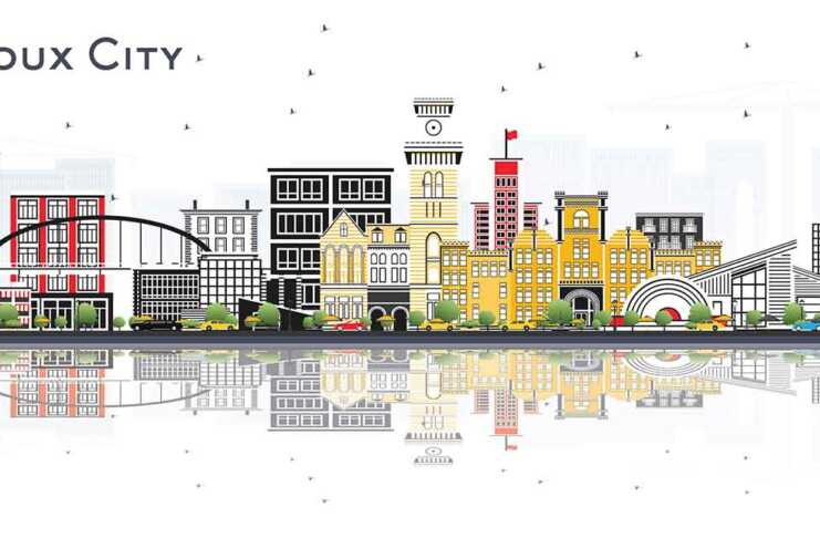 20 Things To Do In Sioux City, Iowa That Will Surprise You vector drawing of sioux city skyline