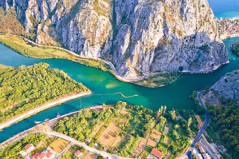 things to do in split cetina river canyon aerial view