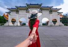 20 Things To Do In Taipei You’ll Never Forget things to do in taipei Women tourists holding man's hand and leading him to Chiang Kai Shek Memorial Hall in Taipei, Taiwan.