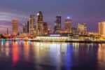 City Skyline Of Tampa, Florida At Sunset