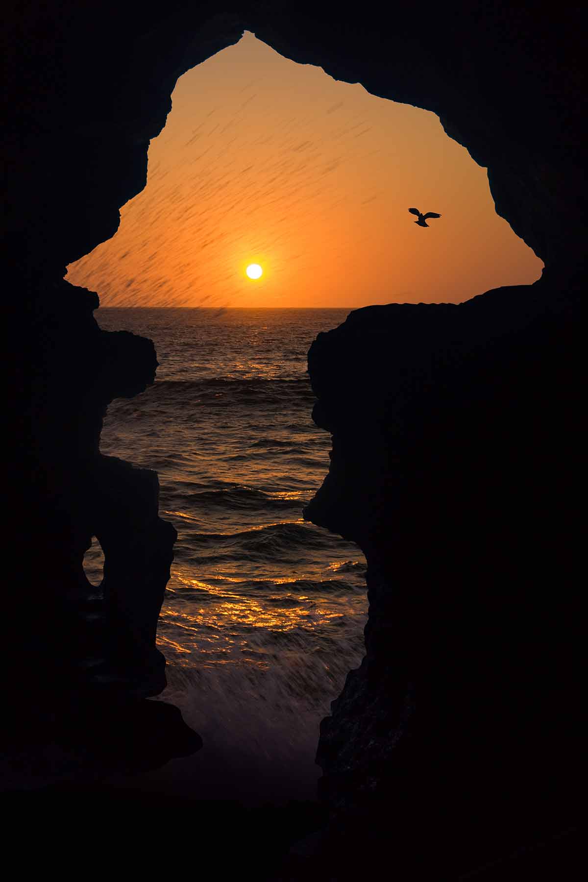 Caves Of Hercules at sunset