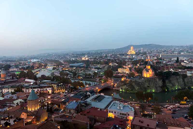 things to do in tbilisi in winter aerial view
