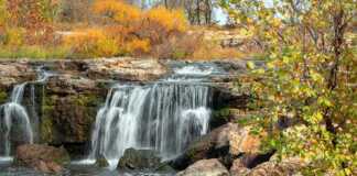 things to do in the ozarks waterfall and autumn leaves