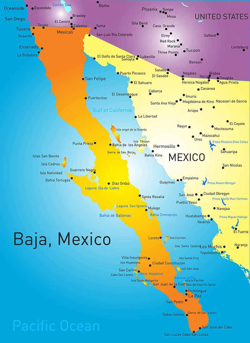 things to do in tijuana Baja California vector color map