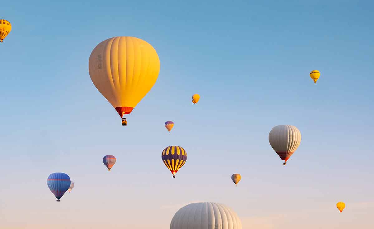 Hot Air Balloons In Blue Sky