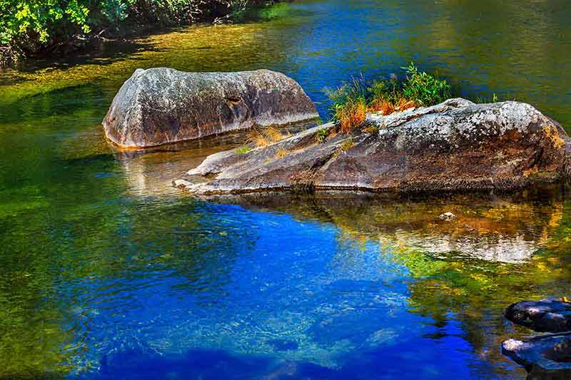 Summer Colors Reflection Wenatchee River, Washington