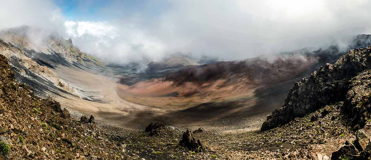 Panoramic View Of The Valley At Haleakala Park