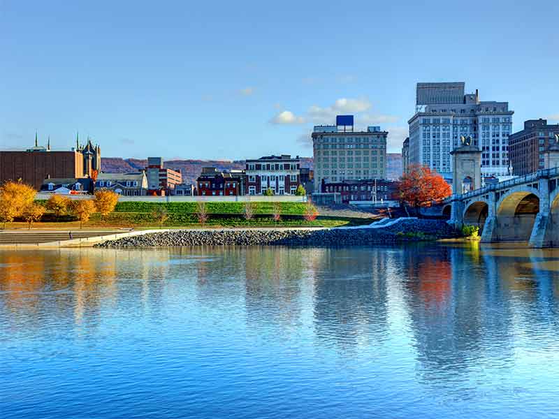 things to do in wilkes barre pa city skyline across the river
