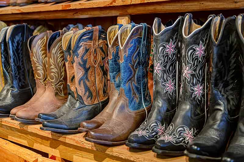 Shelves Full Of New Cowboy Boots.