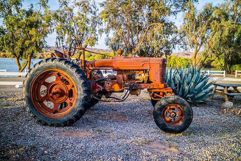things to do in yuma this weekend orange tractor parked along the park