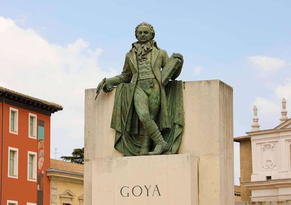 Statue Of Goya In The Center Of Zaragoza, Spain