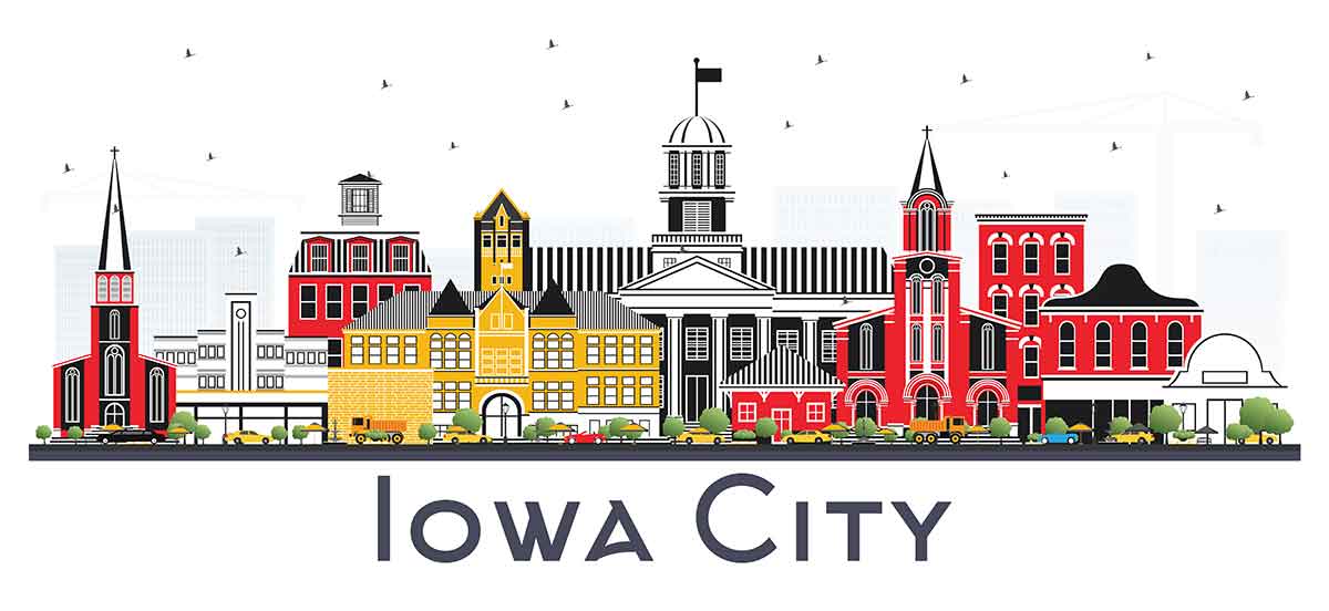 vector drawing of iowa city