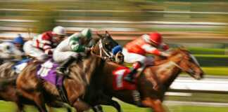 Horse race blurred motion