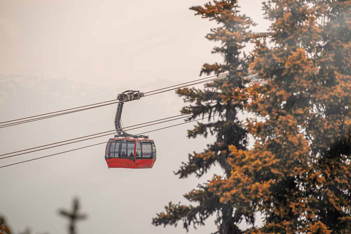 Mountain Gondola In Autumn Season
