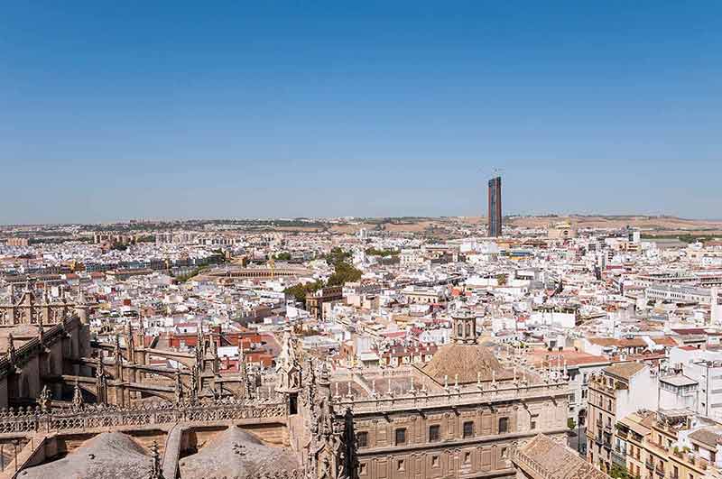 top 5 things to do in seville spain aerial view of rooftops