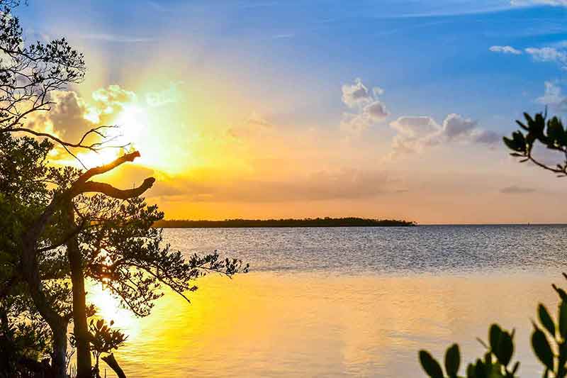 top beaches in florida keys sunset at Key Largo