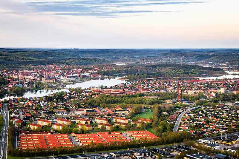 Silkeborg City In Denmark Seen From Above