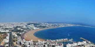 Agadir aerial view of bay and buildings