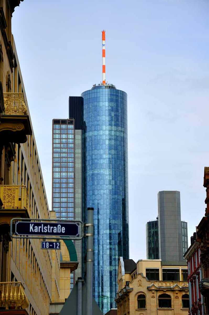 Maintower Skyscraper In Frankfurt In Hessen