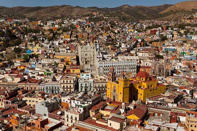 aerial view of Guanajuato