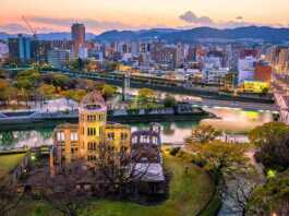 top things to do in hiroshima aerial view at night