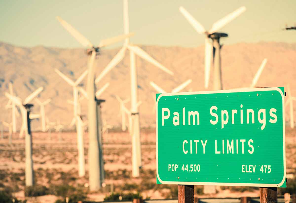 Palm Springs City Limits highway sign