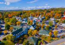 20 New Hampshire Cities And Towns Made For A New England Road Trip aerial view of meredith and fall colours