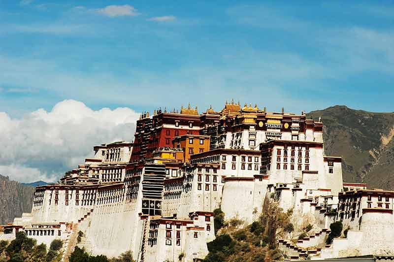 Landmarks Of The Potala Palace In Lhasa Tibet