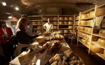 The cheese room at Eataly in Turin