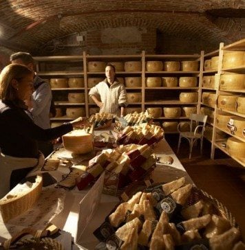 The cheese room at Eataly in Turin