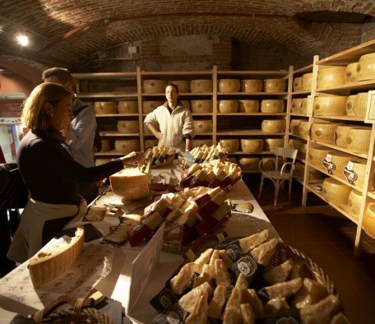 The cheese room at Eataly in Turin