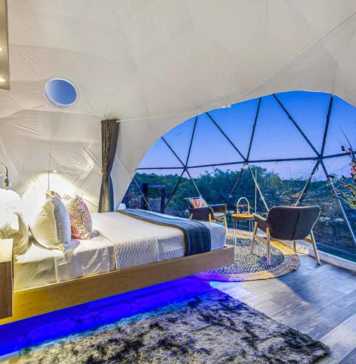 udoscape Texas glamping bubble pod internal