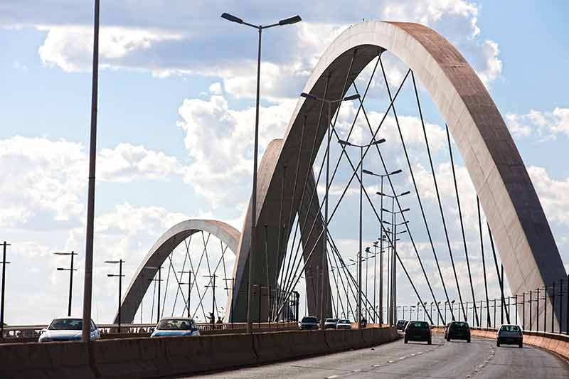 Juscelino Kubitschek bridge in Brasilia, Brazil