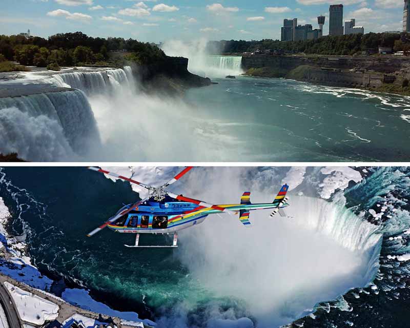 Niagara Falls american side and niagara falls canada side