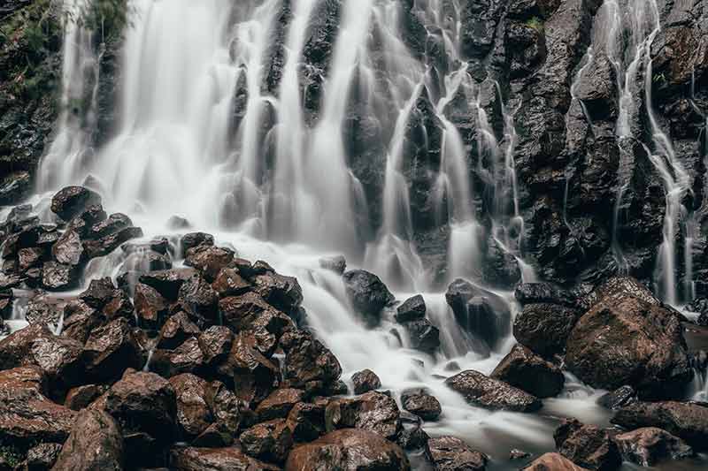 valle de bravo waterfall flowing over rocks