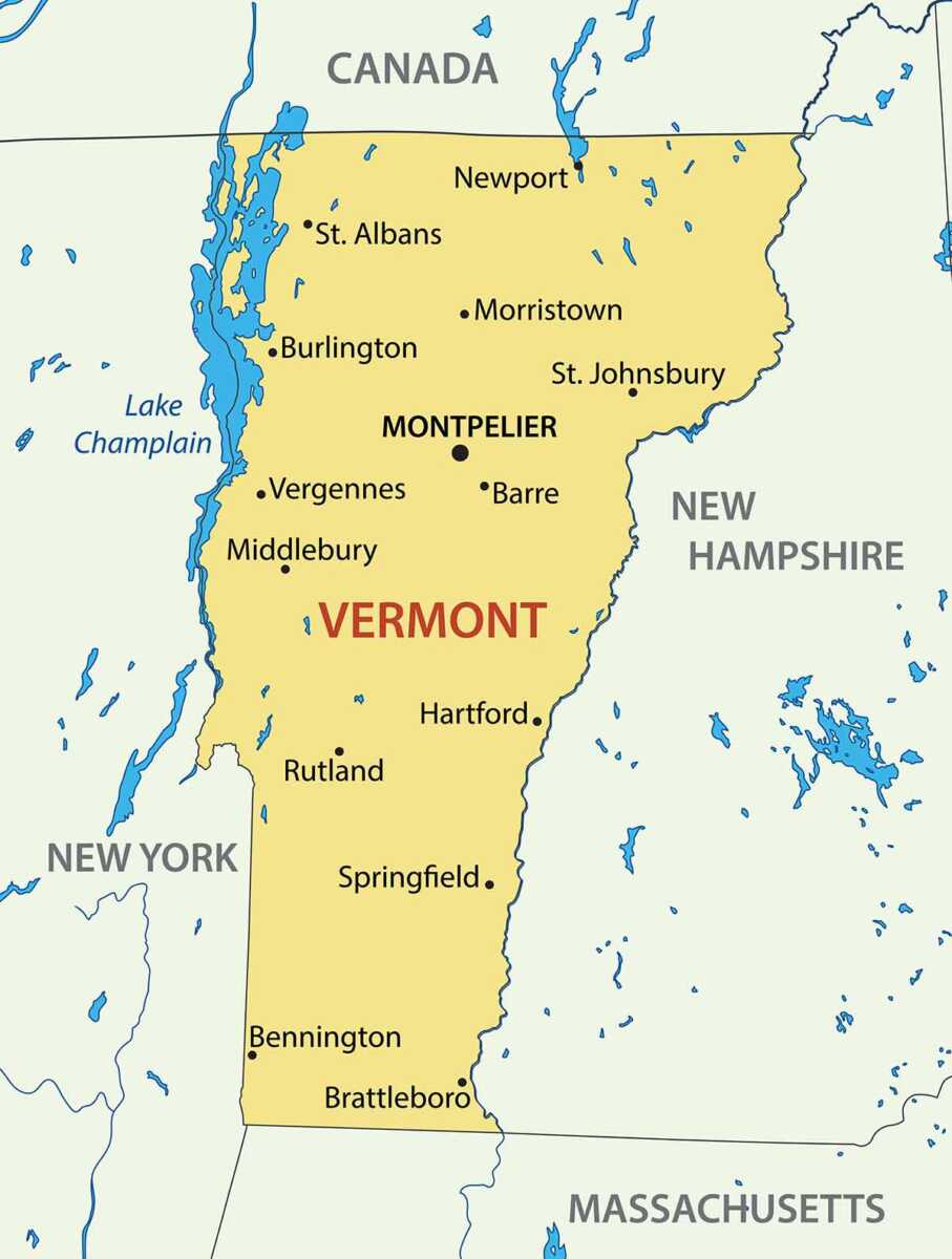 vermont cities map