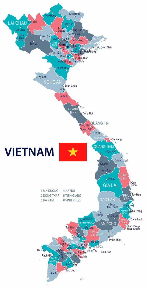 vietnam cities map