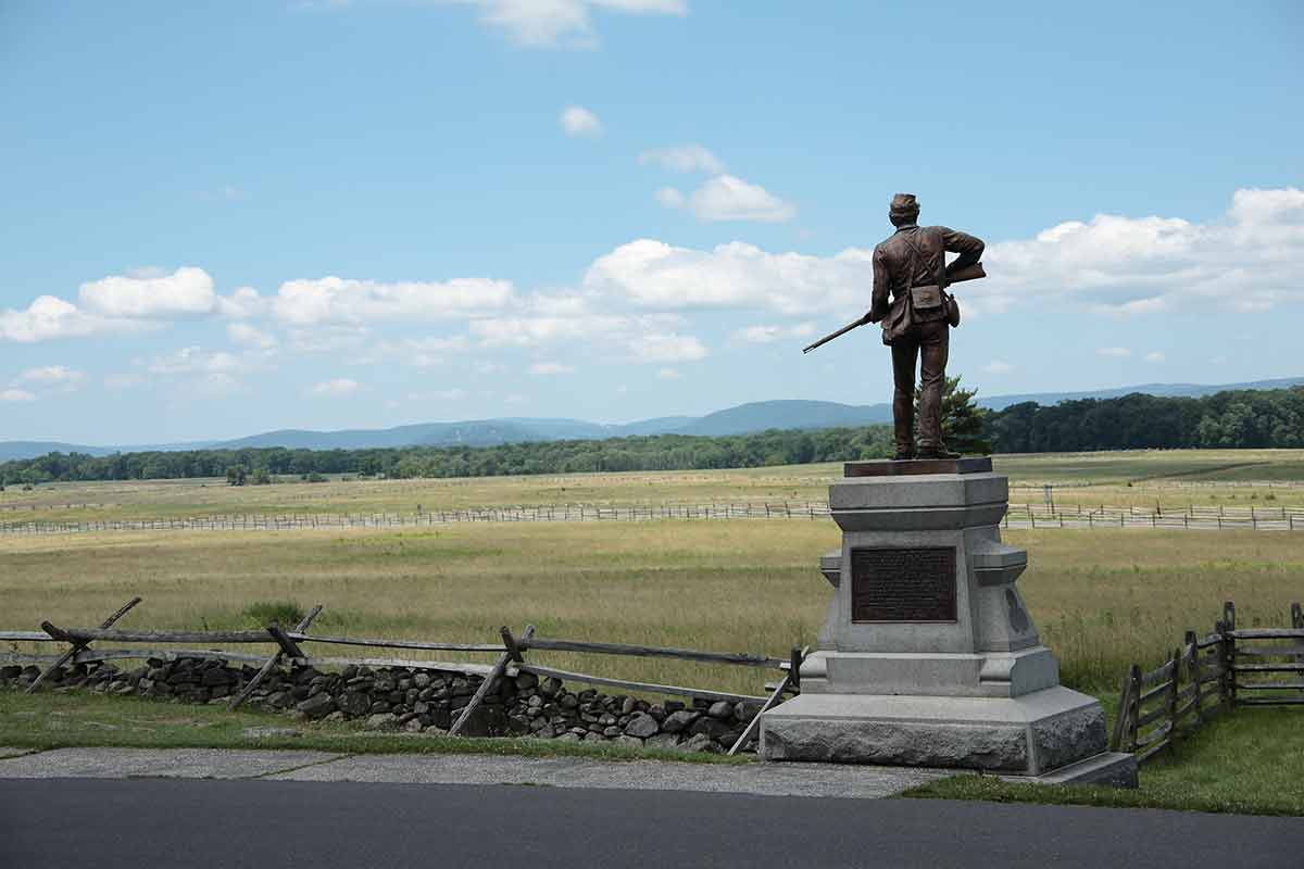 war landmarks in pennsylvania statue in Gettysburg