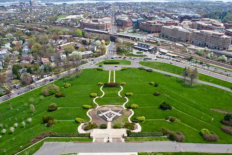 washington masonic national memorial alexandria va aerial view