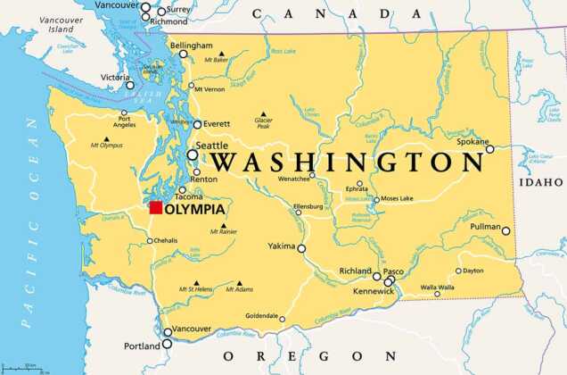20 Cities In Washington State To Visit In 2026 See To Believe Washington State Map 636x420 