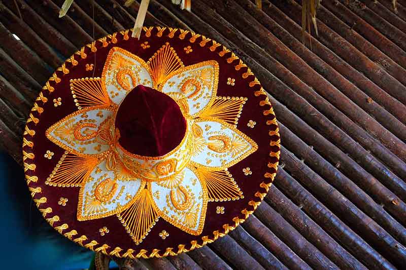 what are some mexican traditions embroided maroon mariachi hat