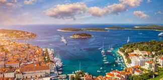 Amazing Historic Town Of Hvar Aerial View